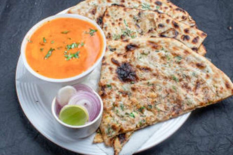 Cheese Naan With Gravy Salad