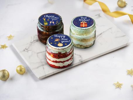 New Year Special Photo Jar Cake (Pack Of 3)