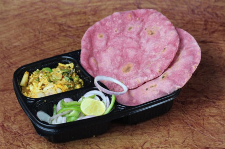 Anda Bhurji Masala With Beetroot Roti And Daily Diet Salad Thali