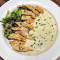Grilled Chicken With Creamy Cauliflower Puree And Sauted Mushrooms