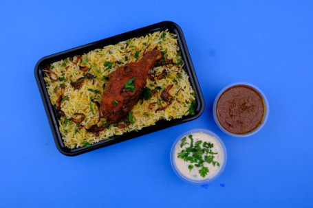 Zafrani Chicken Tangadi Hyderabadi Dum Biryani [Raita 2 Free Gulab Jamun]