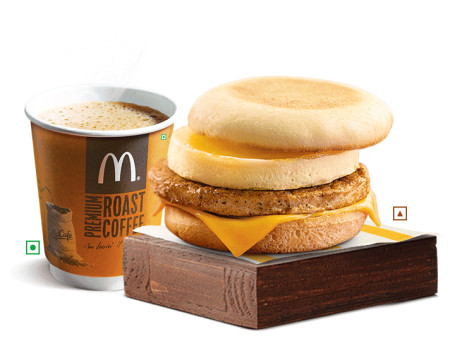 Egg Sausage Mcmuffin With Beverage