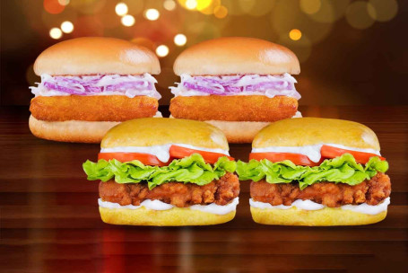 2 Homestyle Chicken Burger 2 Crispy Chicken Burger