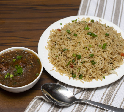 Veg Manchurian With Rice[Veg]