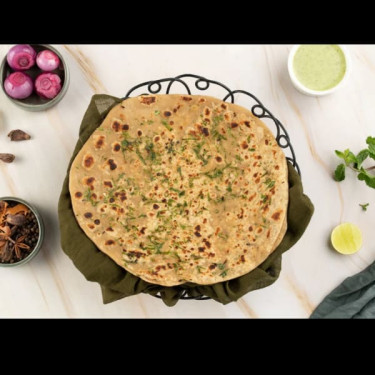 Desi Ghee Special Aloo Pyaz Mix Parantha Served With Curd, Chutney And Achaar