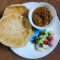 Puri And Chicken Curry With Salad