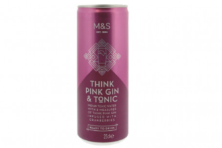 M S Think Pink Gin And Tonic