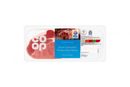 Coop Unsmoked Rindless Back Bacon