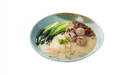 Taiwanese Style Rice Vermicelli Soup With Pork Ball