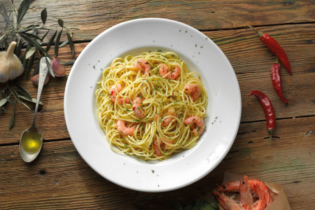 Spaghetti Peperoncino med Langostinos