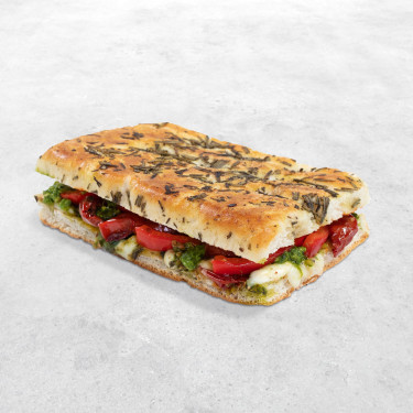 Mozzarella, Pesto Roasted Tomatoes Focaccia