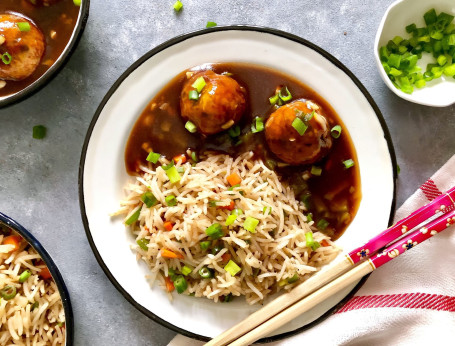 Vegetable Manchurian With Fried Rice Combo