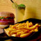 Spicy Chicken Burger With Masala Lemonade And Fries