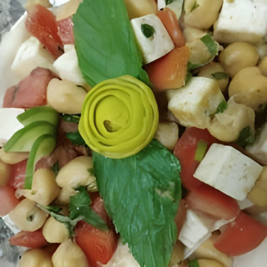 Paneer, Tomato Mint Chickpea Salad