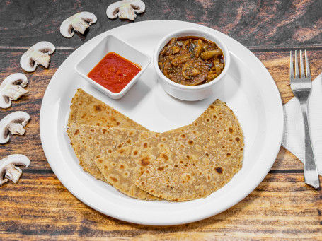 Mushroom Curry And Multigrain Paratha (2)