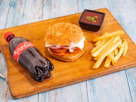 Aloo Tikki Burger French Fries Pepsi 300Ml