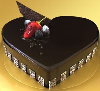 Eggless Lovely Heart Shape Chocolate Cake
