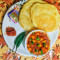 Chole Bhature (2 Pieces) With Salad And Achar