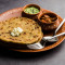 Aloo Pyaaz Paratha With Curd And Chilli Pickle