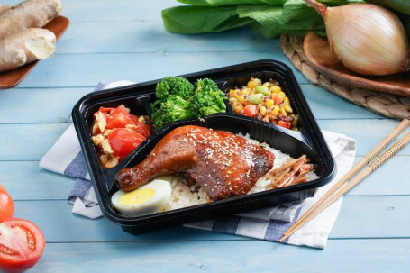 活力 花雕燒雞腿弁當 Teriyaki Chicken Drumstick Bento