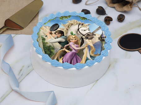 Tangled Theme Photo Cake