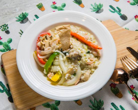 菇菇起司香草雞燉飯 Bell Pepper Chicken Risotto With Straw Mushroom