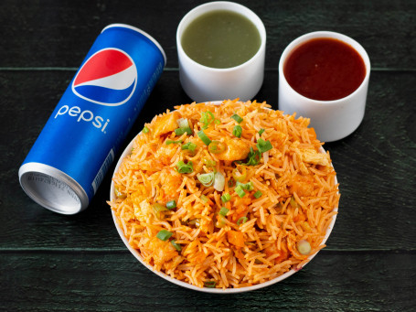 Szechawan Chicken Fried Rice With Pepsi Coke