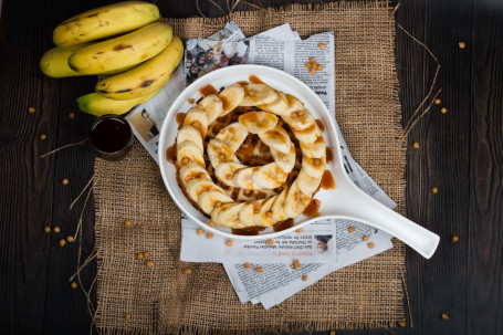 Waffles With Caramel Sauce Banana