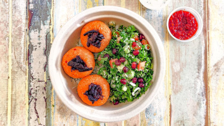 Red Lentil Balls Rice Bowl