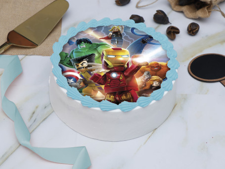 Lego Avengers Photo Cake