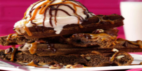Waffle With Brownie And Ice Cream
