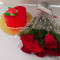 300Gm Pineapple Cake 10 Roses Bunch