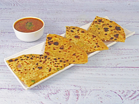 Aloo Pyaaz Paratha With Chhole