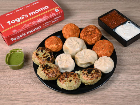 Veg Momo 3-In-1 Combo (12 Pcs)