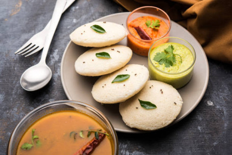 Rice Idli With Sambhar