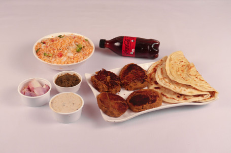 Veg Kabab 4 Pcs Lachha Paratha Veg Biryani Half Coke 250 Ml