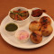 Plain Baati Ghee 4 Pcs Chokha Spl Vinegar Onion Bharwa Achar Hari Chutney Tomoto Chutney