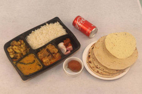 Handi Paneer , (Dal , Rice , Season Sabji, Roti, Sweet, Coldrink, Papad, Achar)