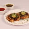 Aloo Tikki Lemon Chaat Hari Chutney Meethi Chutneu