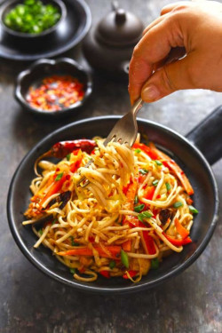 Veg Chilli Basil Noodles (Serves 1 To 2)