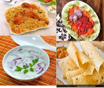 Chicken Biryani+Salad+Raita+Papad