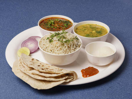 Veg Sabji 4 Roti Dal Rice Achar Onion Sweet