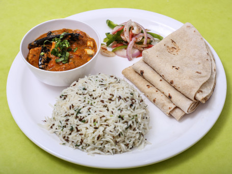 Egg Curry 3 Chapati Mini Jeera Rice Salad 1 Sweet