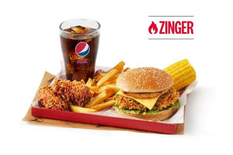 Zinger Tower Box Meal With Hot Wings