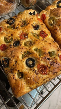 Jalapeno Olives Cherry Tomato Focaccia