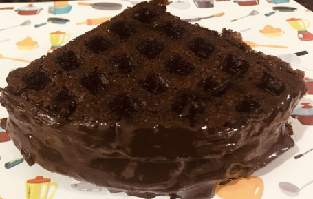 Dark Chocolate Waffle In Brownie Base