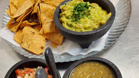 Guacamole With Chips Trio House Salsa