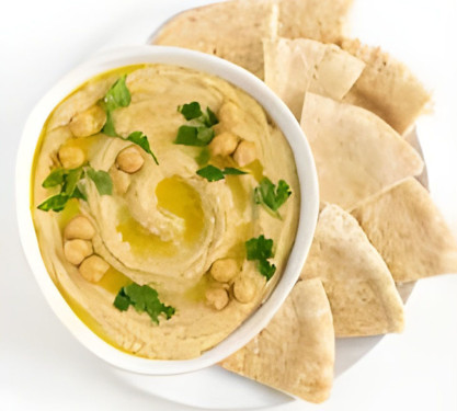 Pita Breads Garlic Sticks With Hummus