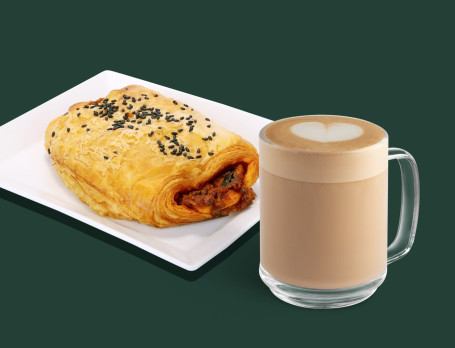 Picco Caffe Latte And Malabari Egg Croissant.