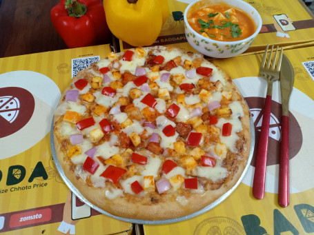 Mughlai Butter Paneer Pizza (8 Inches, Four Slices)